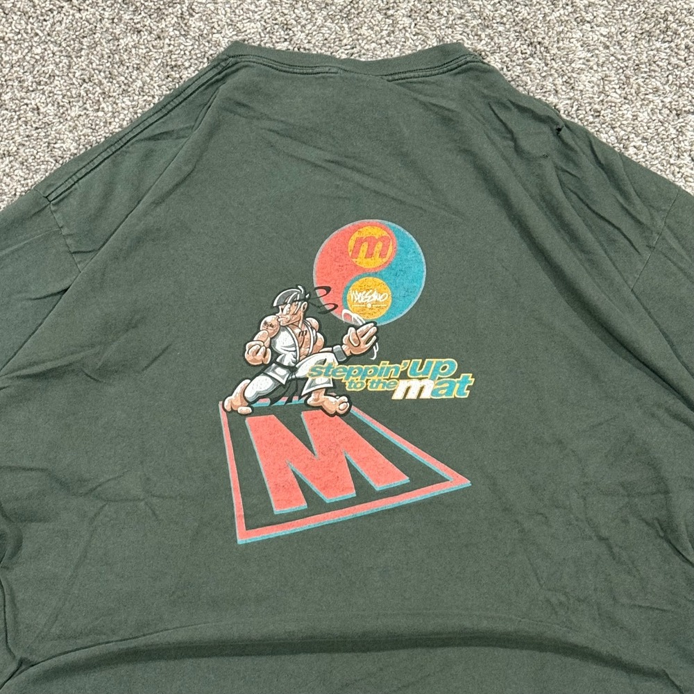 Vintage 90s Mossimo Skater T-Shirt Mens XL Green Single Stitch Karate Mat RARE - Picture 4 of 7